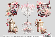 Vintage Romantic Clipart Bundle, a Decorative Illustration by EdeniaArtStudio (Thumbnail 4 of 13)