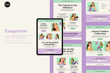 5 Canva Email Newsletter Templates, an Email Template by Kyslota Design