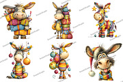 Christmas Funny Donkey Clipart, an Illustration by DreamArtGraphic (Thumbnail 3 of 4)
