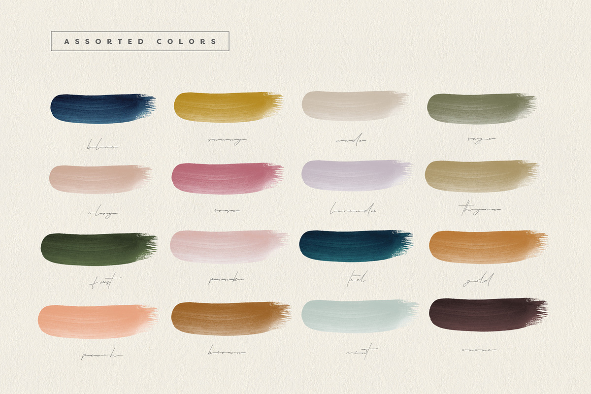 Brush Strokes in 17 Modern Colors, a Texture Graphic by Basia Stryjecka (Photo 18 of 21)