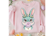 Coquette Easter Bunny Blowing Bubble, an Illustration by Designking (Thumbnail 4 of 6)