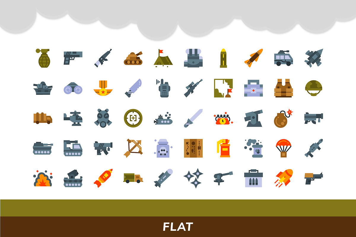 200 Military Icon Pack, a Duotone Icon by Creastale (Photo 4 of 5)
