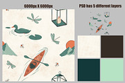 Lake Day Seamless Repeat Pattern, a Pattern Graphic by Forest Lily (Thumbnail 6 of 11)