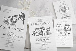 Sketch Wedding Invitation, an Invitation Template by Aarley Kaiven