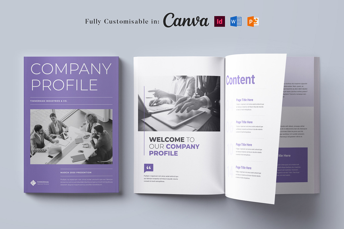 Company Profile Template | Canva, a Brochure Template by DesVert (Photo 1 of 6)
