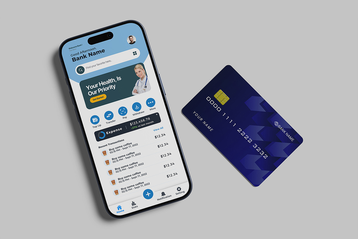 Smartphone and Credit Card Mockup, a Product Mockup by lamorastudio (Photo 8 of 11)