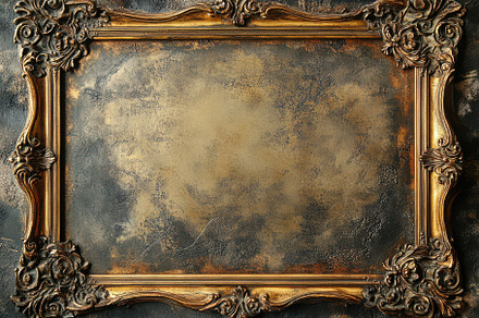 Antique gold vintage frame with intr, an Abstract Photo by Pixeness