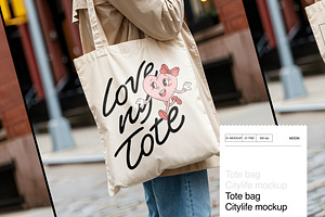 Urban Tote Bag Mockup – Trendy Stree