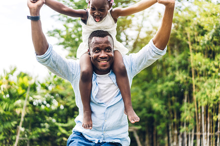 Portrait of enjoy happy love black family african american fathe, a Person Photo by Art_Photo