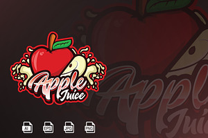 Apple Juice Mascot Logo Template, a Branding & Logo Template by HasnainGFX