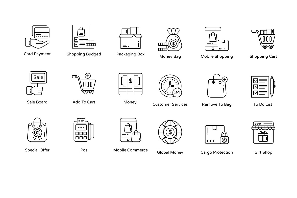 40 high quality Premium line icons, an Outline Icon by soglamun (Photo 3 of 4)