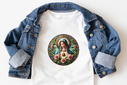 Mother Mary Stained Glass Bundle, an Illustration by SVGArt (Thumbnail 6 of 7)