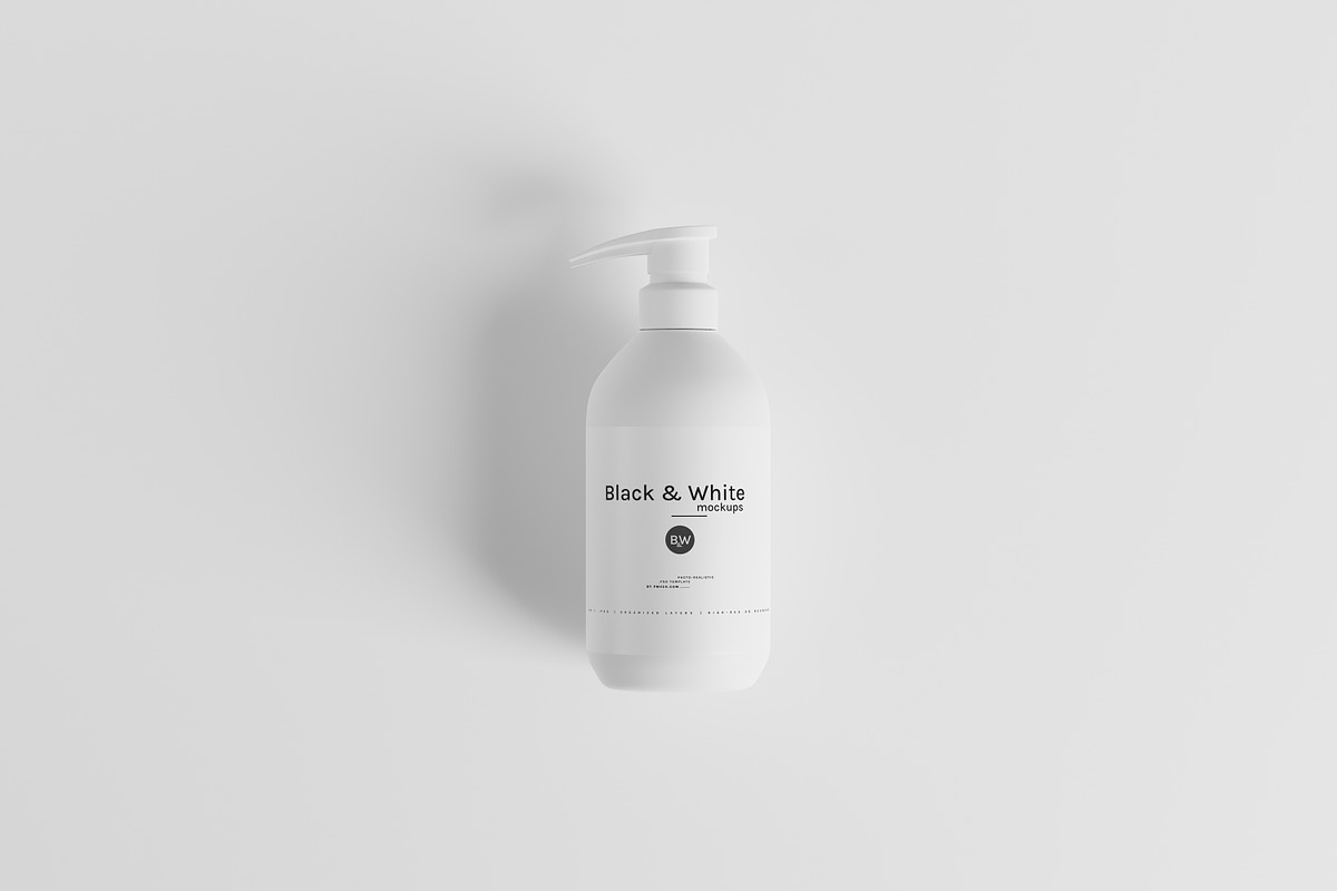 Black & White Mockups - Pump Bottles, a Packaging Mockup by pmvch (Photo 99 of 160)