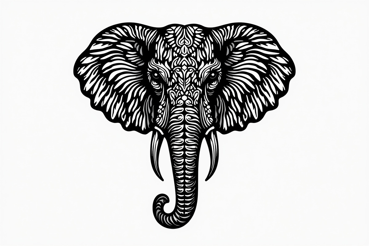 Elephant Silhouette with Ornamental, an Illustration by Amazin_art (Photo 12 of 16)