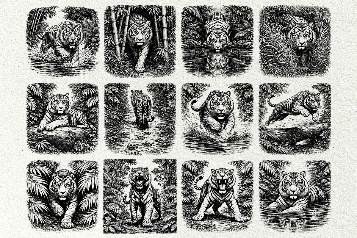 Jungle Tiger SVG Graphics, an Animal Illustration by DENIDigitalArtSudio (Photo 3 of 8)