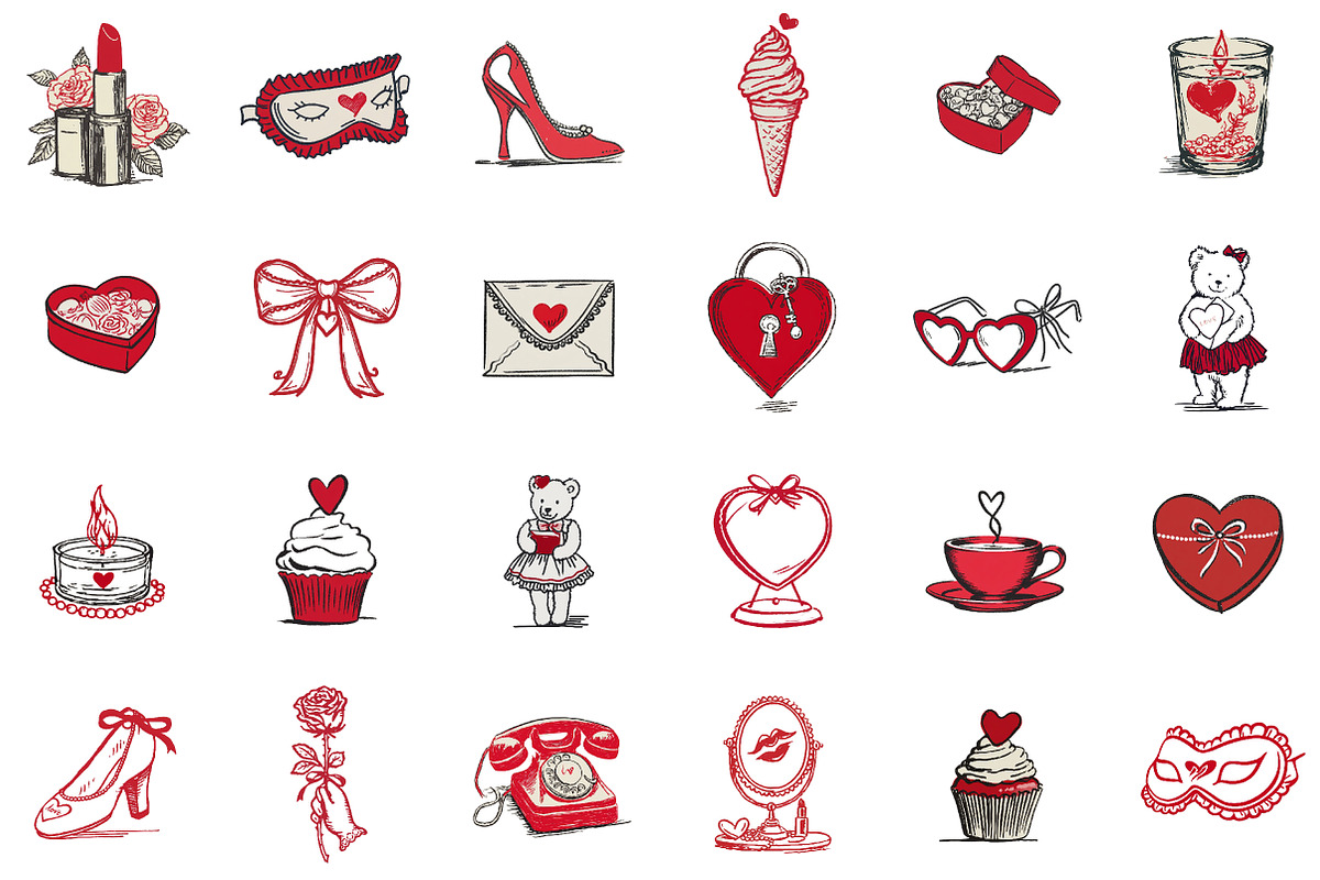 hand drawn Coquette Valentine's Clip, an Illustration by Sublimation Artist (Photo 2 of 6)