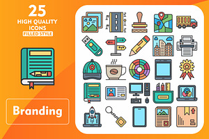 Branding 25 Line Filled Icons, an Icon by Pexelpy