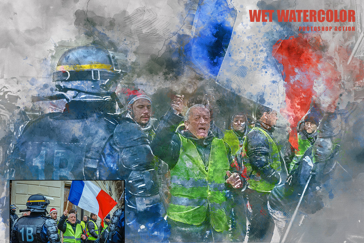 Wet Watercolor Photoshop Action, an Action Add-On by AndriyFM (Photo 6 of 20)