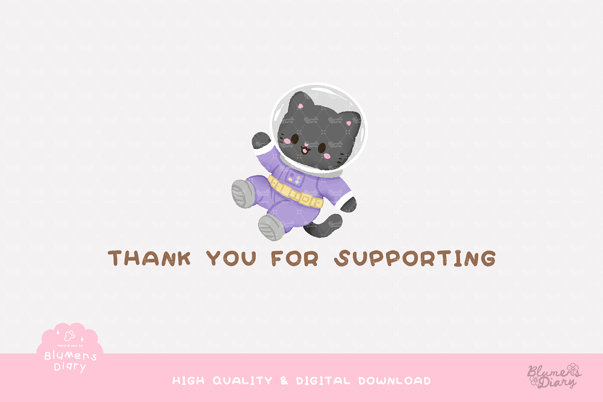 Luna the Black Cat Astronaut Clipart, an Animal Illustration by Blumensdiary (Photo 6 of 6)