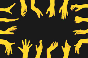 Reaching Hands Frame, a Person Illustration by PsychocheArt