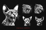 10 Bundle Dark Art Cats Gothic, an Illustration by Morspective (Thumbnail 3 of 7)