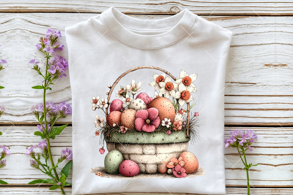 Whimsical Easter Egg Basket Clipart, an Illustration by OK Design (Photo 5 of 6)
