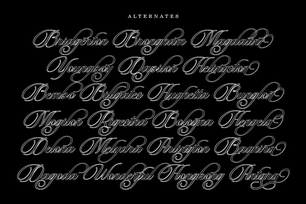 Beautiful Heliography Outline, a Script Font by Has_rizal (Photo 7 of 12)