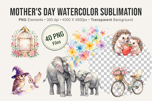 Mother's Day Watercolor Sublimation, an Illustration by Artnoy