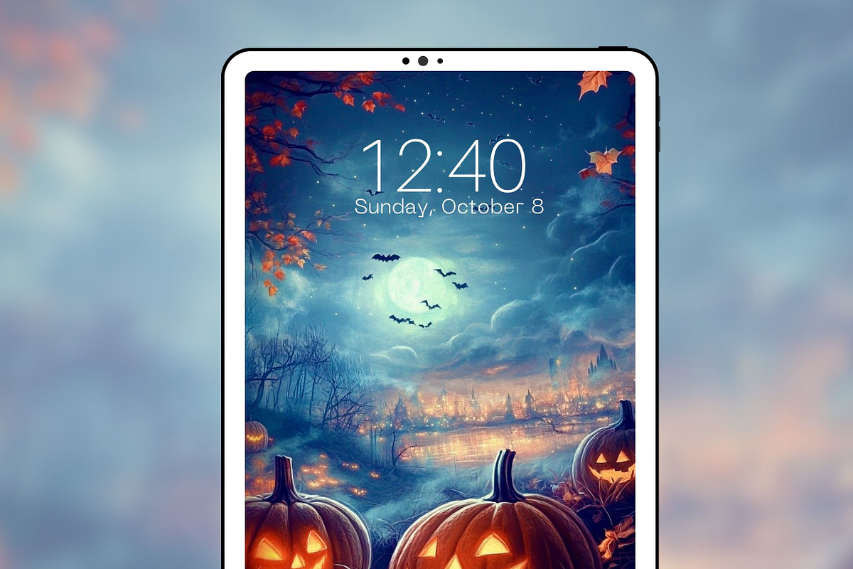 Spooky Halloween Phone Wallpaper, a Graphic by Kalindiprints (Photo 3 of 6)