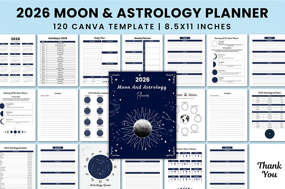 2026 Moon & Astrology Planner KDP preview 5