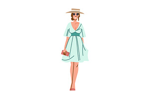 Elegant woman walking in stylish, an Object Illustration by pikepicture