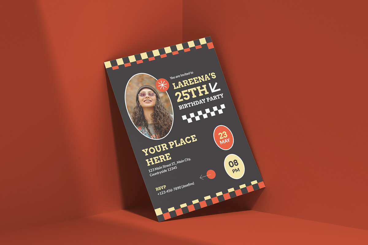 Bold Black - Birthday Invitation, an Invitation Template by VUNIRA (Photo 2 of 2)