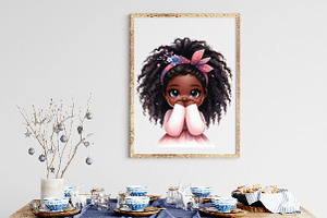 Peekaboo African Black Girl Clipart