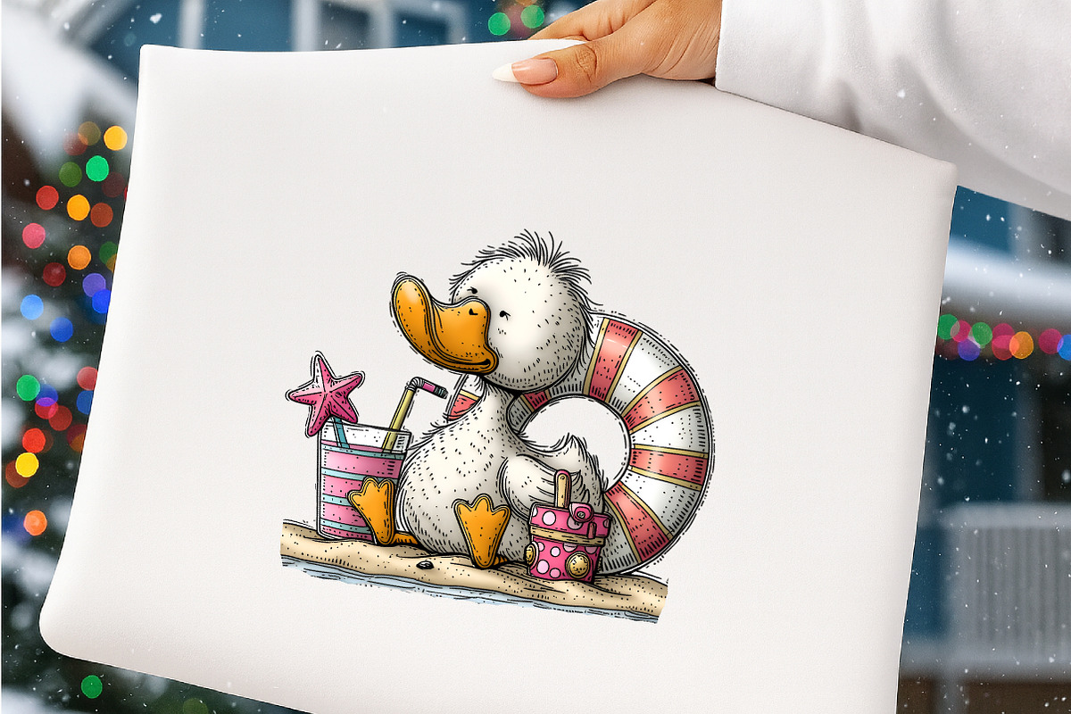 Whimsical beach duck clipart, an Illustration by SinaCreation (Photo 5 of 8)