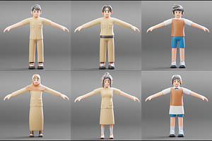 3D School Character Collection, a Characters & Person 3D Model by Dudukbersama