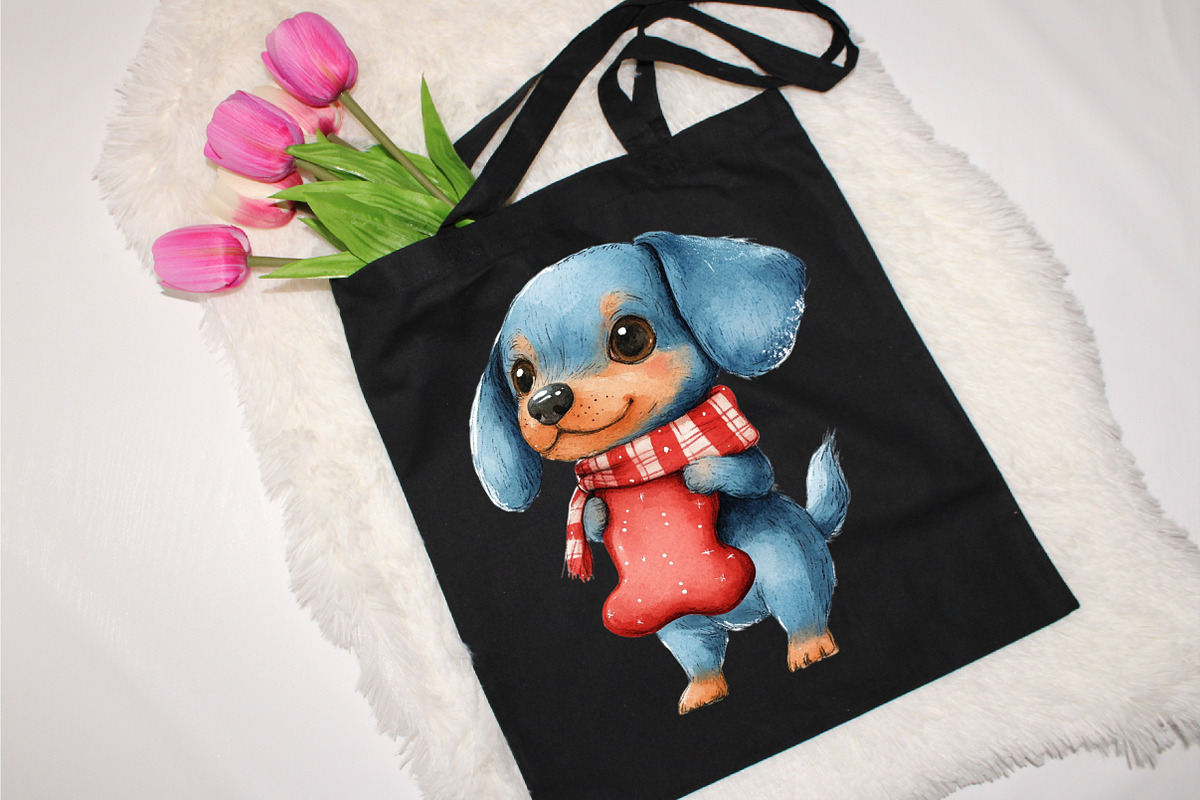 Christmas Cute Dog Sublimation Clipa, an Illustration by designcity5 (Photo 4 of 5)