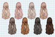 Hair clipart PNG digital download, an Illustration by Illustrator Space (Thumbnail 3 of 8)
