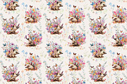 Blooming hedgehogs seamless pattern, a Pattern Graphic by YvY (Thumbnail 2 of 3)