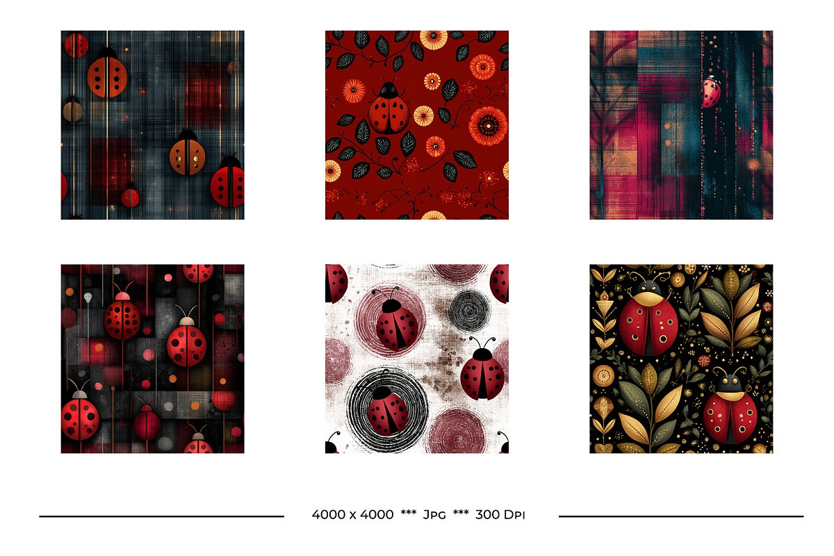 Ladybug Retro Art Style Patterns, a Pattern Graphic by karenfoleyphoto (Photo 5 of 11)