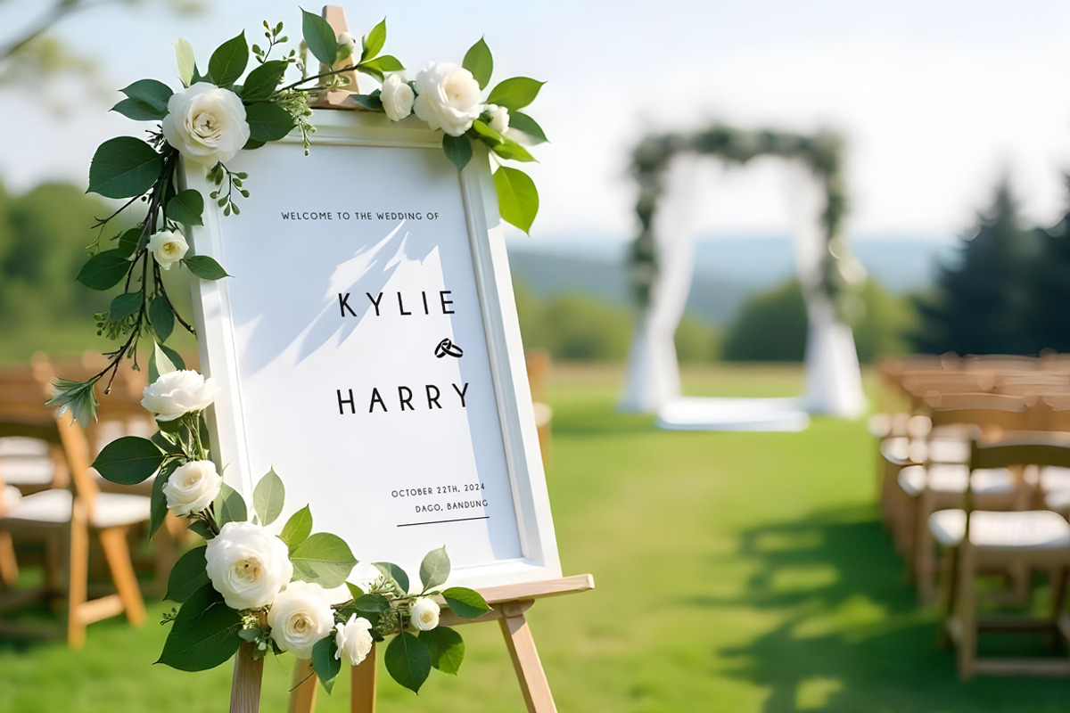 Simple Wedding Sign, a Stationery Template by Aarley Kaiven (Photo 2 of 4)