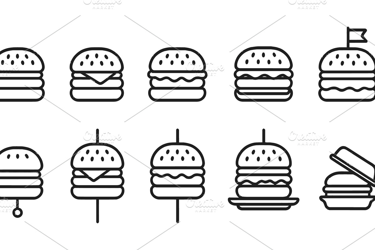 Vector illustration of line icons, a Food Illustration by ZinetroN
