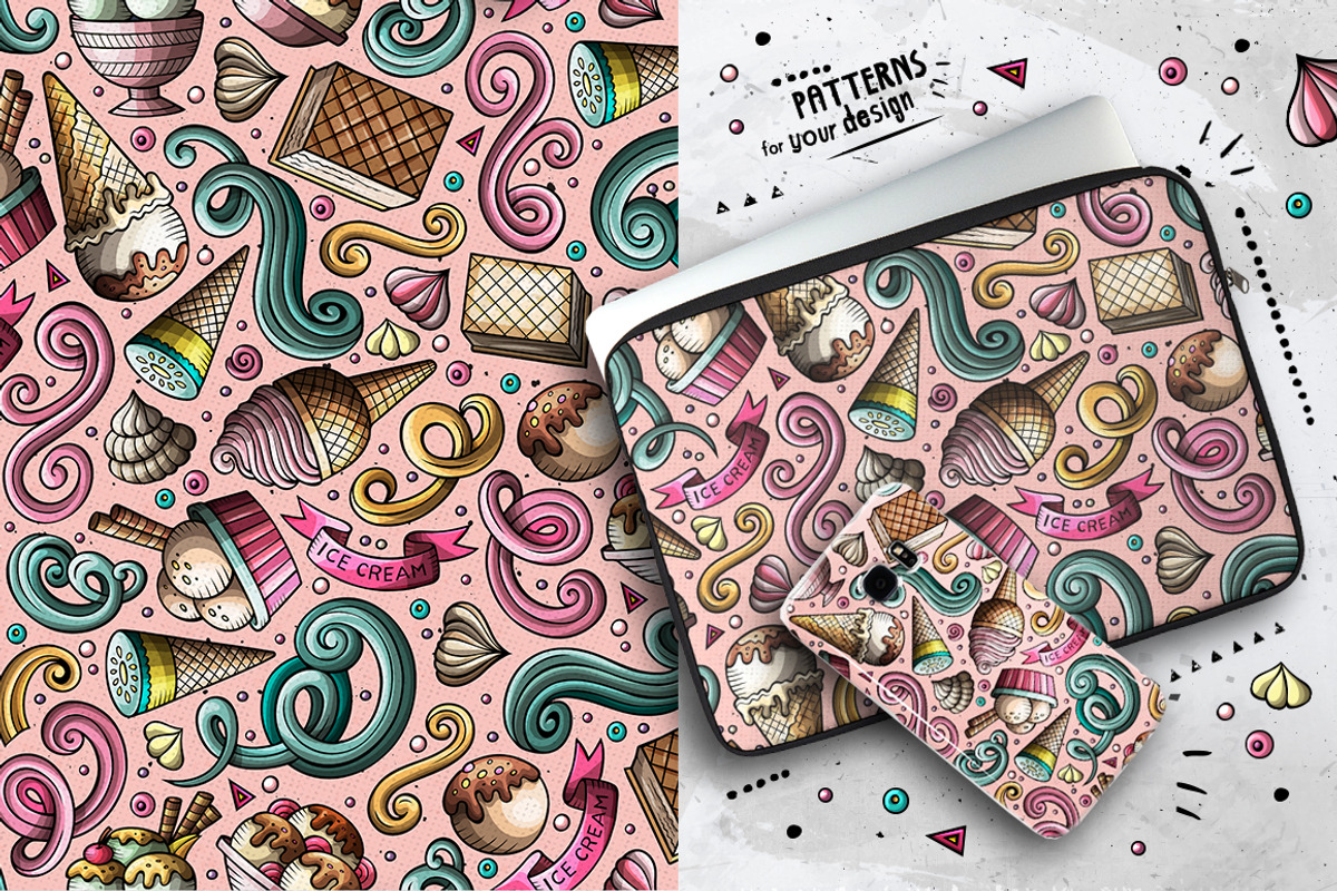 Ice Cream Cartoon Doodle Big Pack, a Decorative Illustration by BALABOLKA (Photo 8 of 11)