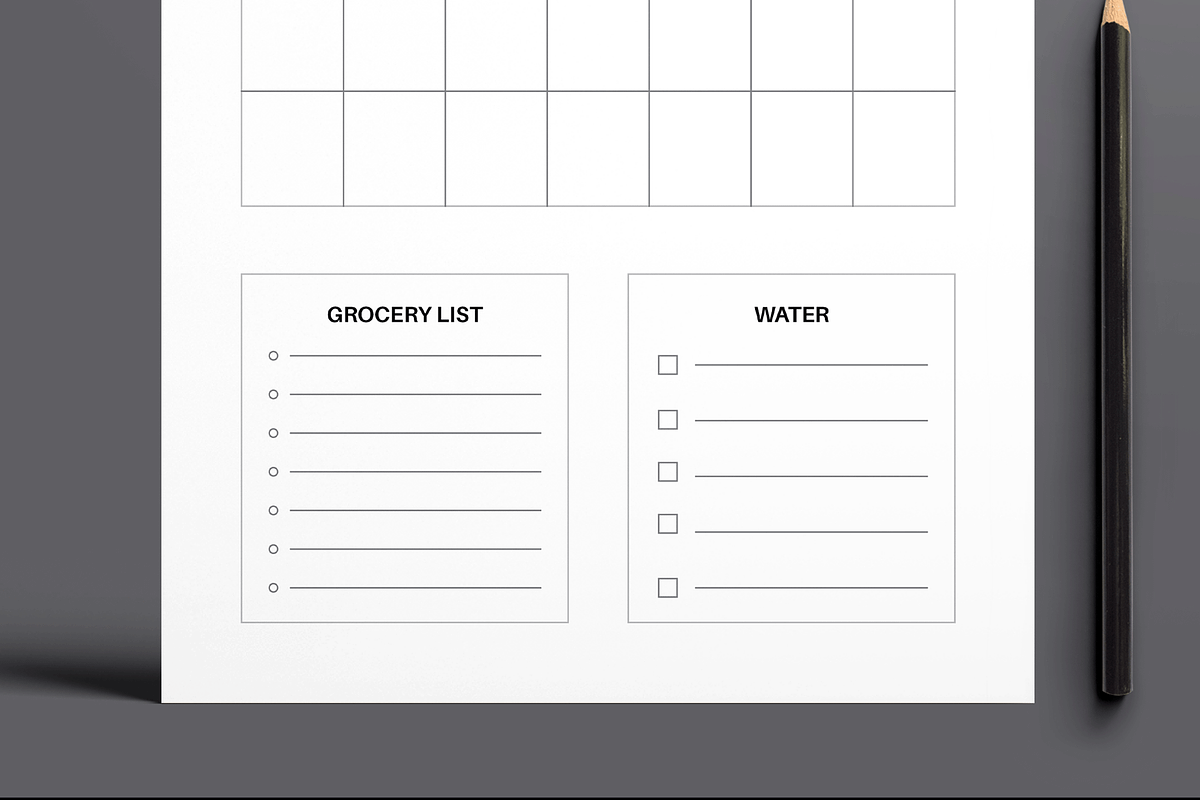 Minimal Daily Meal Planner Template, a Stationery Template by MightyDesign (Photo 3 of 8)
