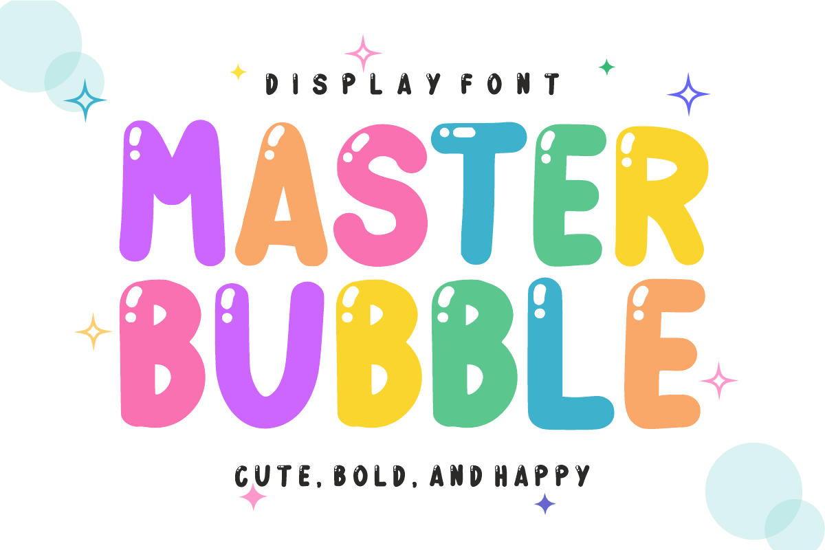 Mother Bubble - Cute Bubble Font, a Handwritten Font by KiddoGlyphs Studio (Photo 2 of 3)