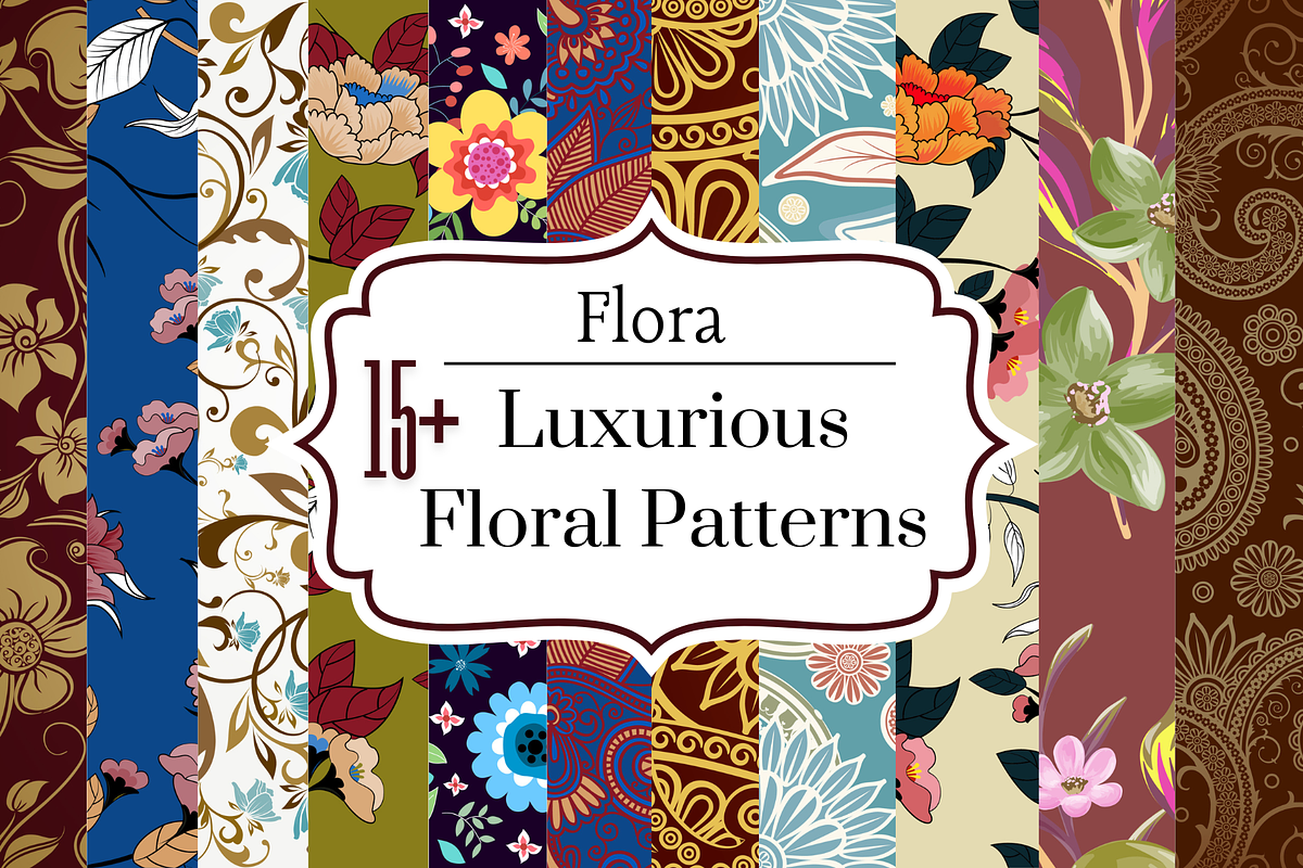 Seamless Luxurious Floral Patterns, a Pattern Graphic by ThePhoton (Photo 1 of 19)