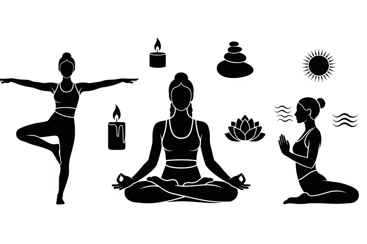 Yoga Meditation Silhouette Vector Bu, an Illustration by Artivon (Photo 20 of 40)
