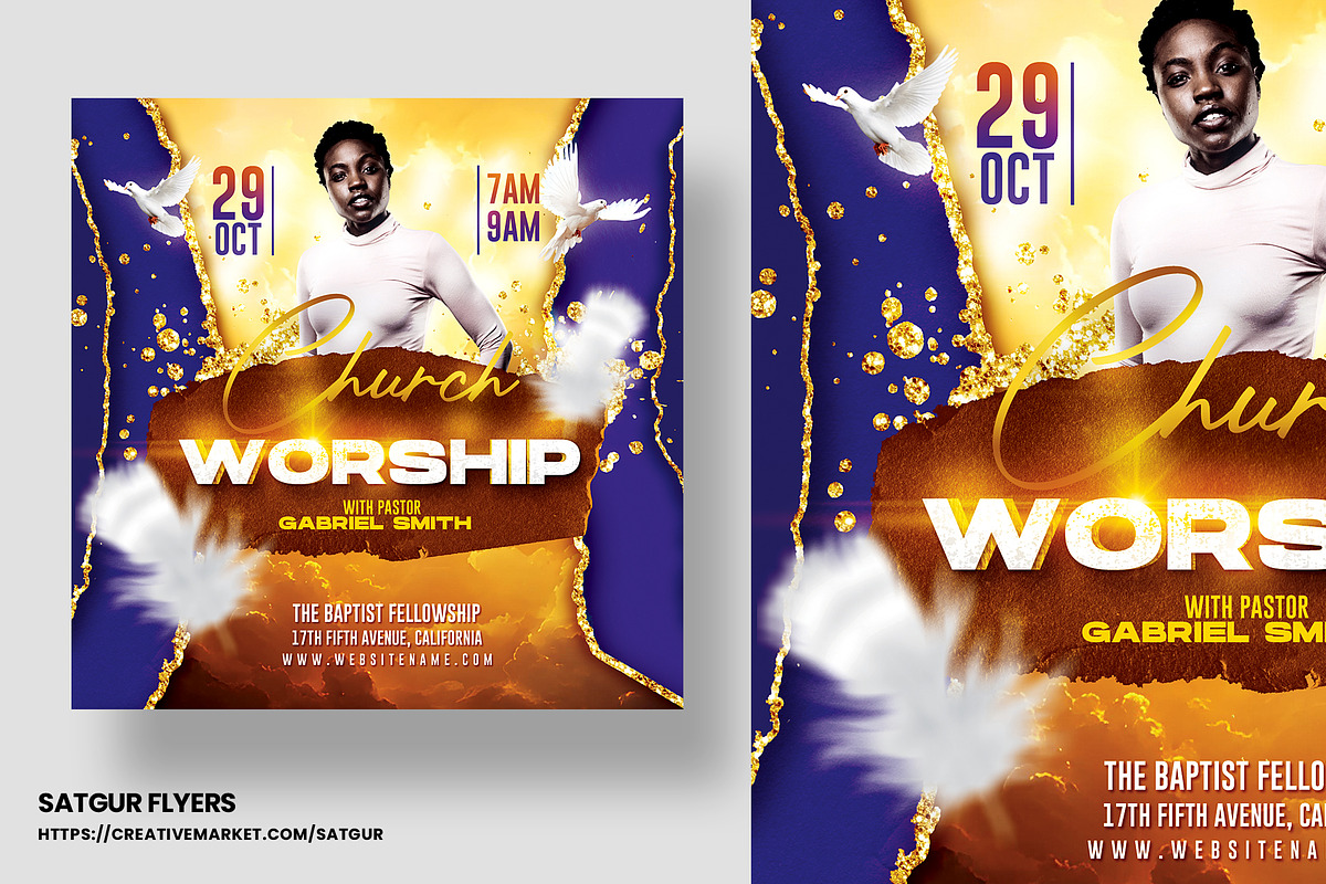 Church Flyers Bundle - Vol 6, a Flyer Template by Satgur Graphic Design (Photo 10 of 11)