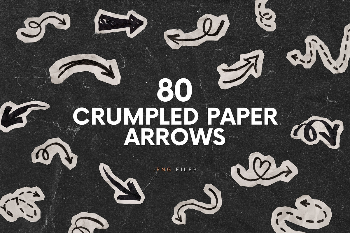 80 Crumpled Paper Arrow Doodles, an Object Graphic by Ksuview (Photo 1 of 6)