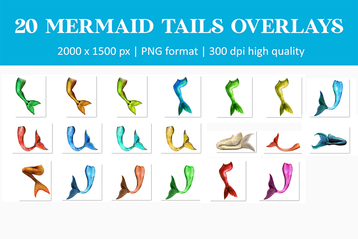 Mermaid Tail Overlays, an Object Graphic by VligCreativeStudio (Photo 3 of 3)