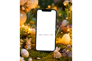 Easter iPhone Mockup Magical Garden, a Product Mockup by TatiMockup